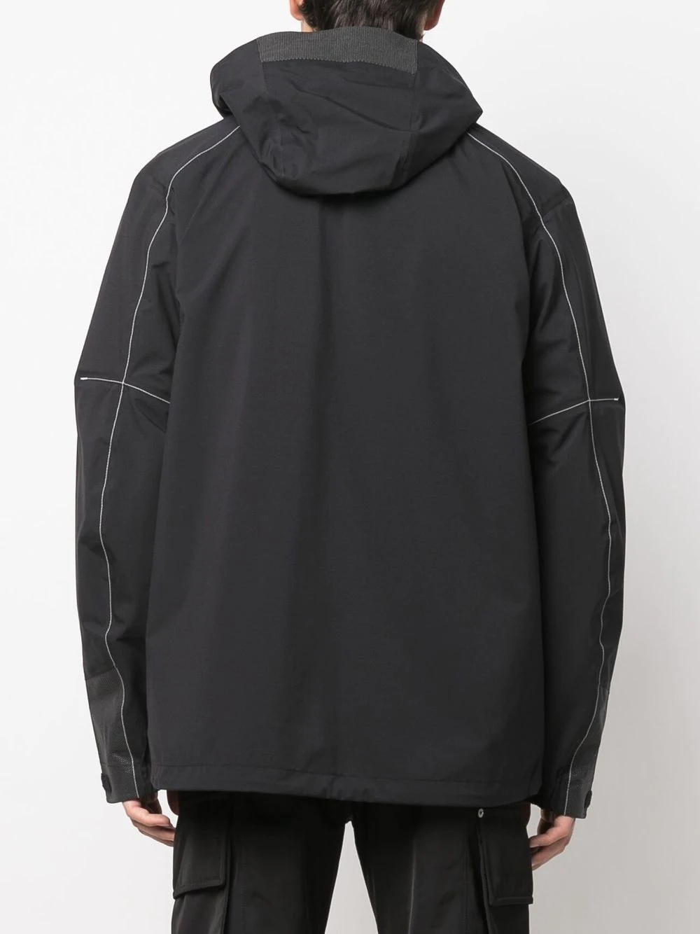 drawstring-hooded zipped jacket - 4