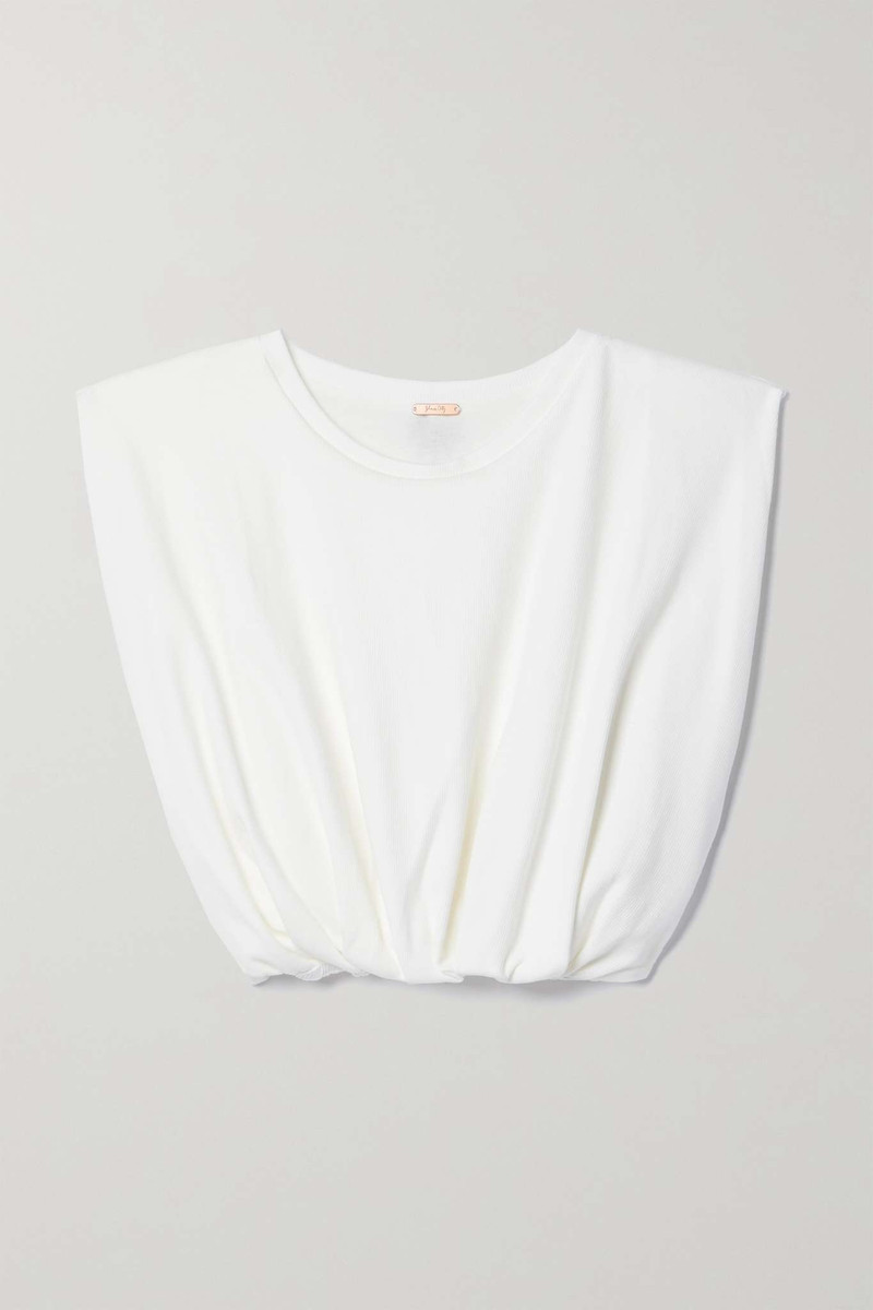 + NET SUSTAIN Machakos cropped embroidered ribbed jersey top - 1