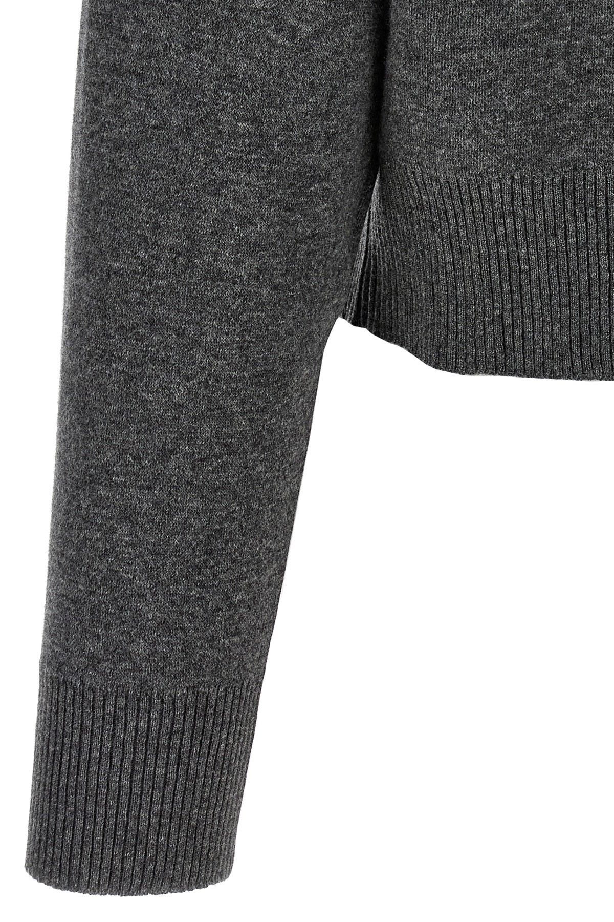 'Shiny Zipper Pull' Wool cardigan - 4