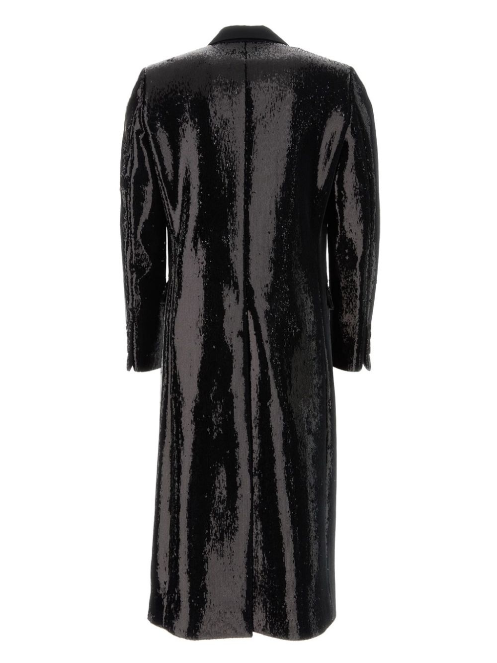 sequin-embellished double-breasted coat - 2