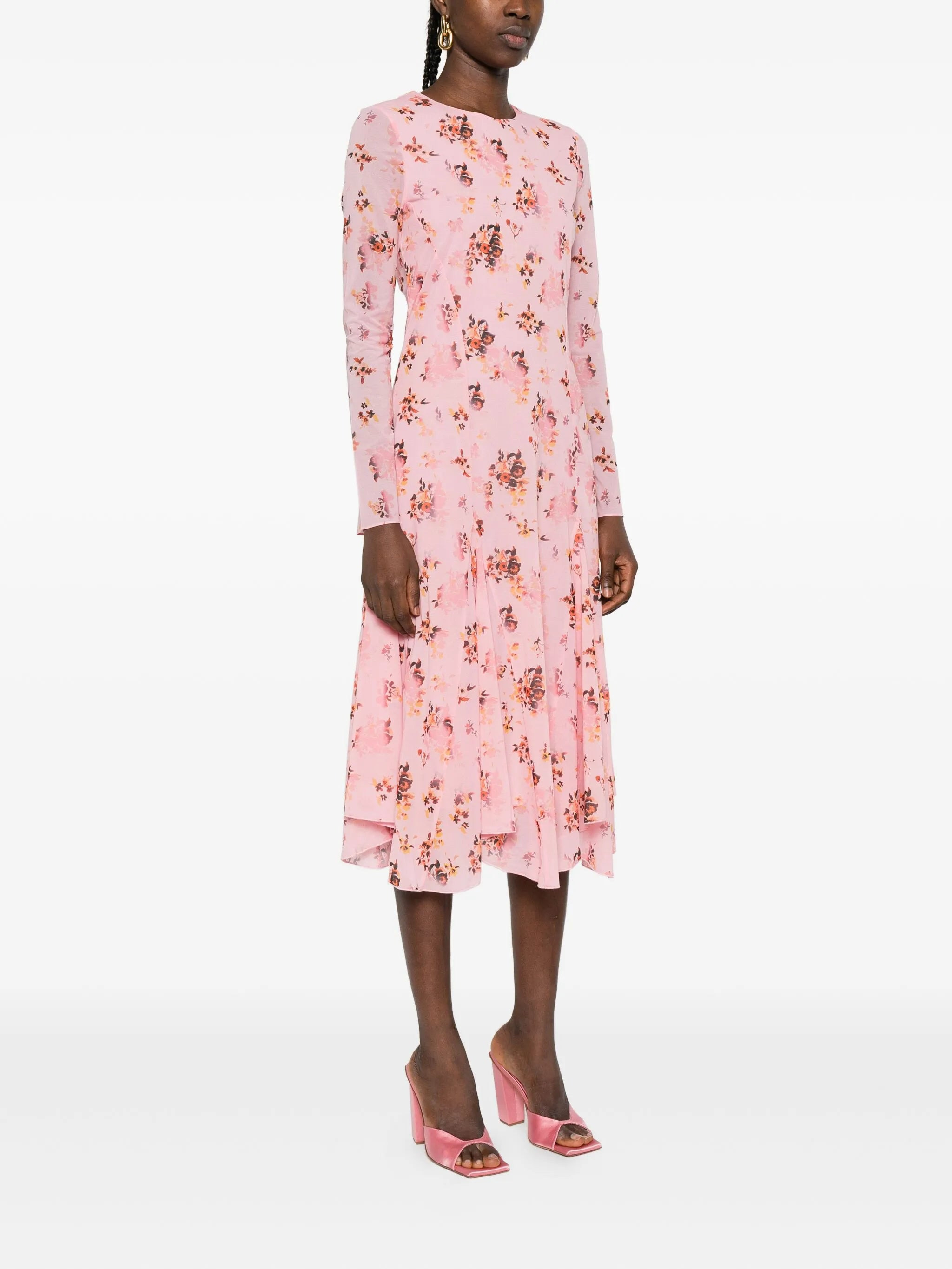 Stine Goya Floral-print Long-sleeve Midi Dress - 2