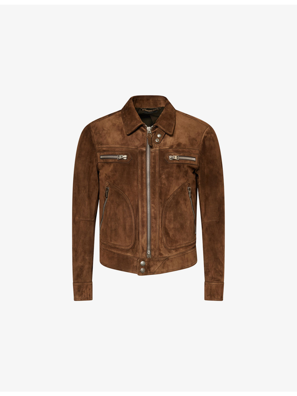Blouson Patch-Pocket Soft Suede Jacket - 1