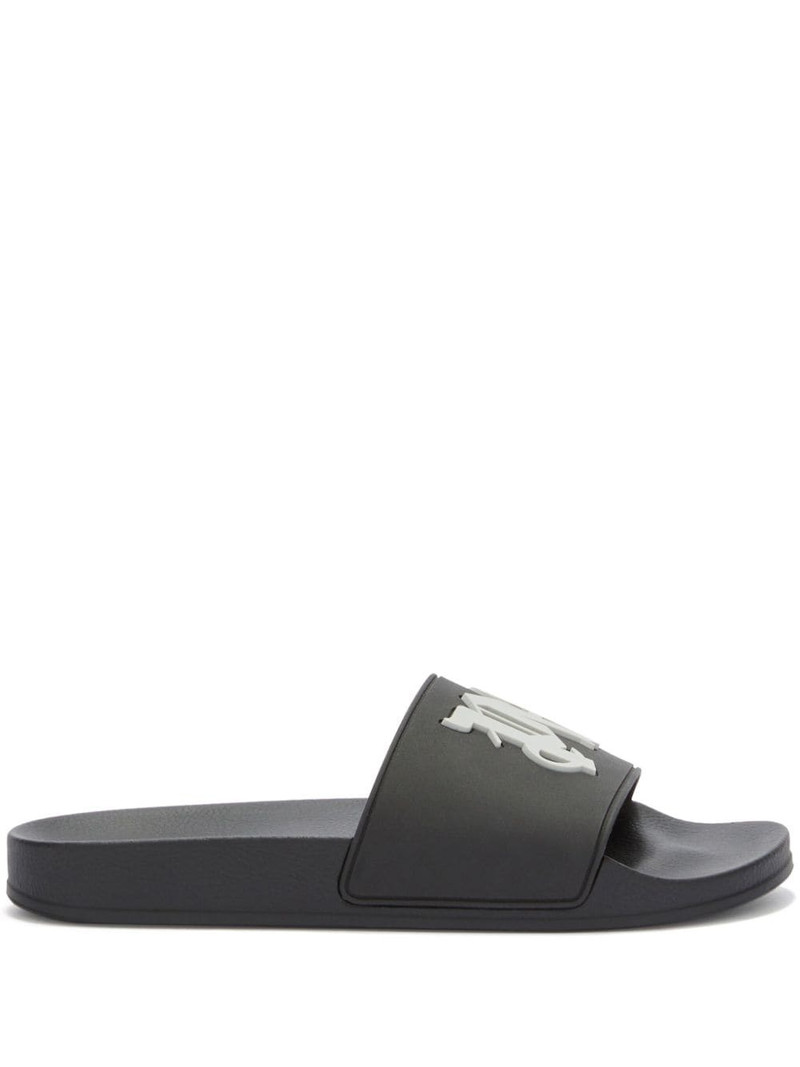 monogram-embossed pool slides 1
