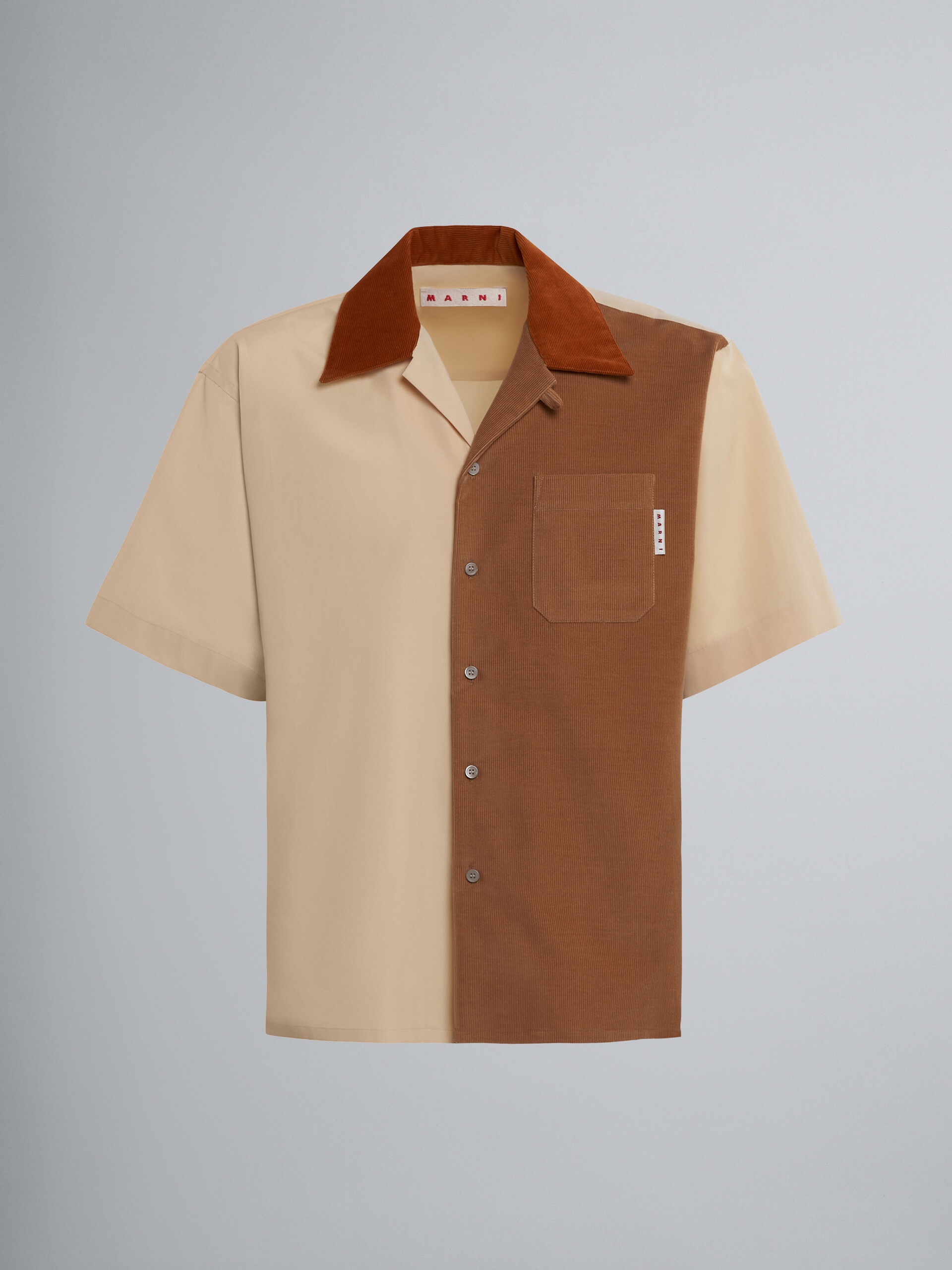 BIO POPLIN AND CORDUROY BOWLING SHIRT - 1