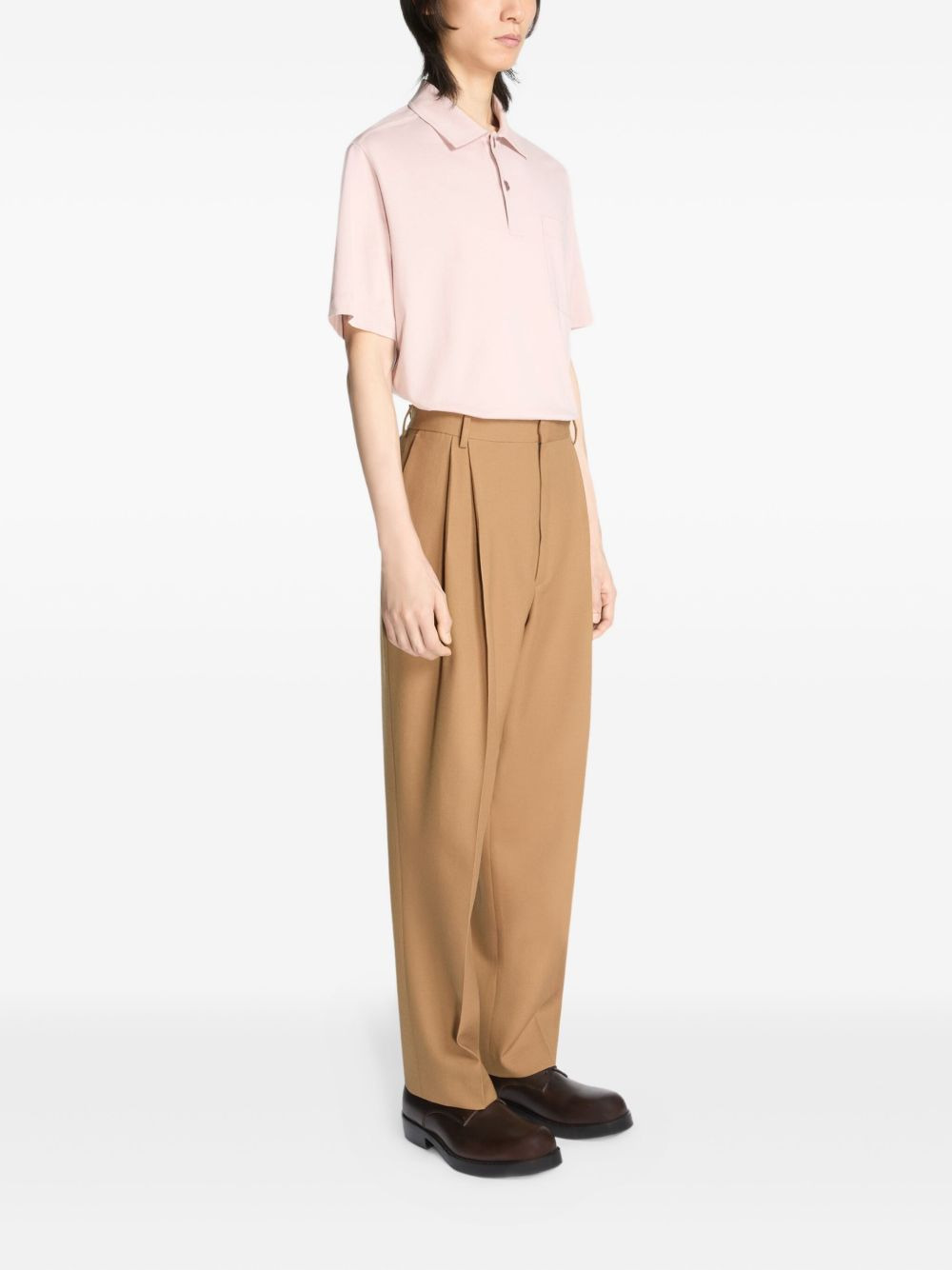 wool straight-leg trousers - 3