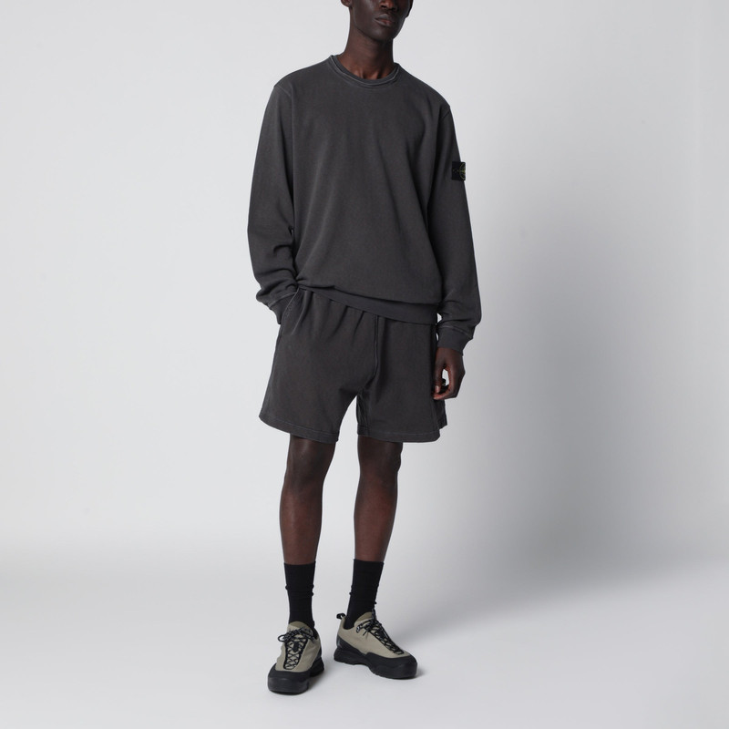 Stone Island Crewneck sweatshirt in slub cotton, grey outlook