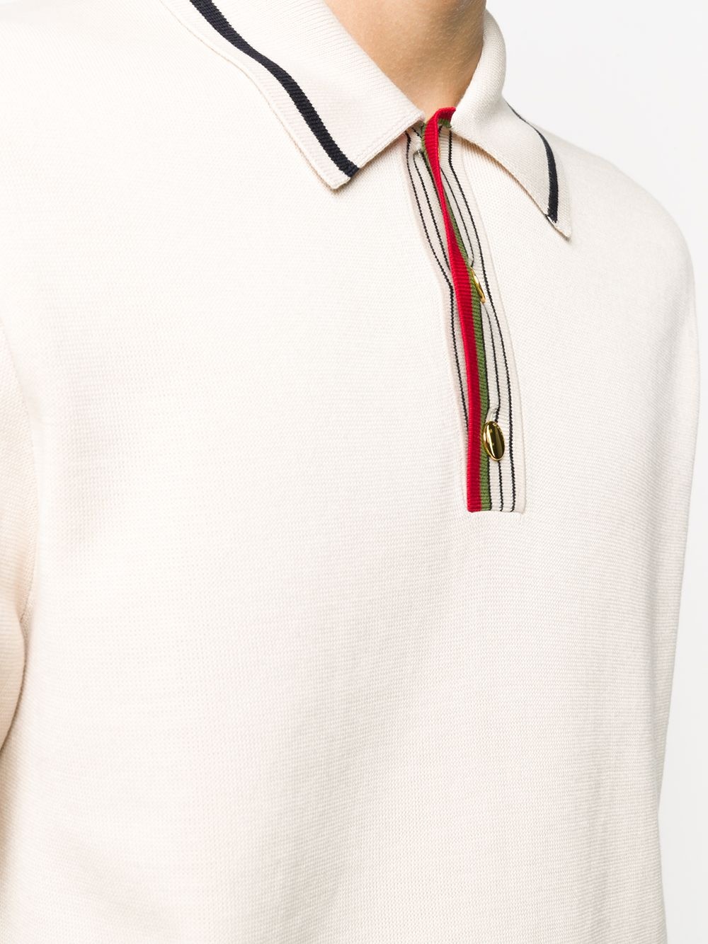 Web-trimmed polo shirt - 5