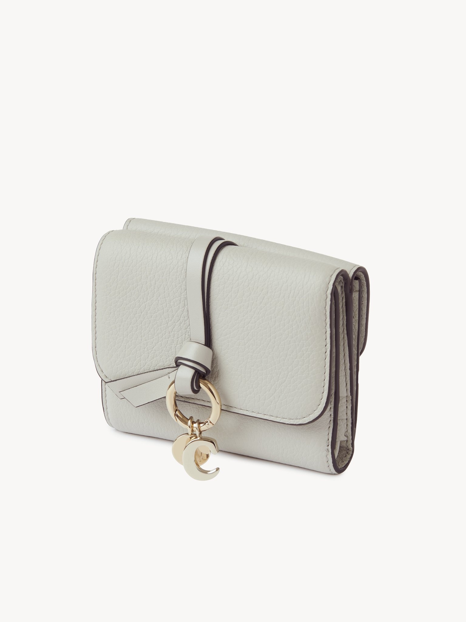 SMALL ALPHABET TRI-FOLD IN GRAINED LEATHER - 2