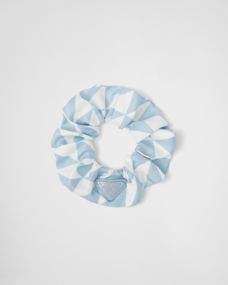 Printed silk twill scrunchie 1
