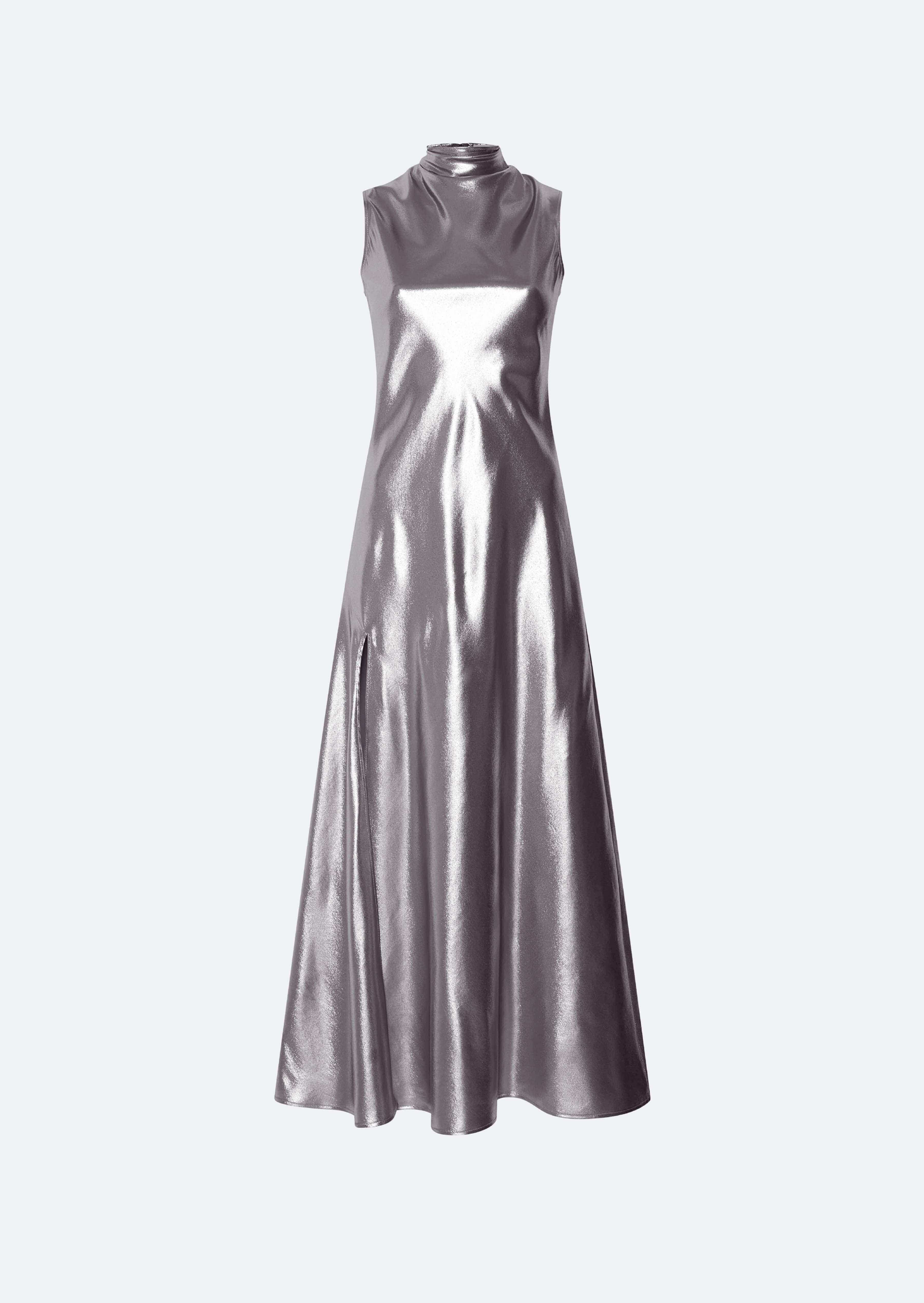 Metallic Silk Dress - 1