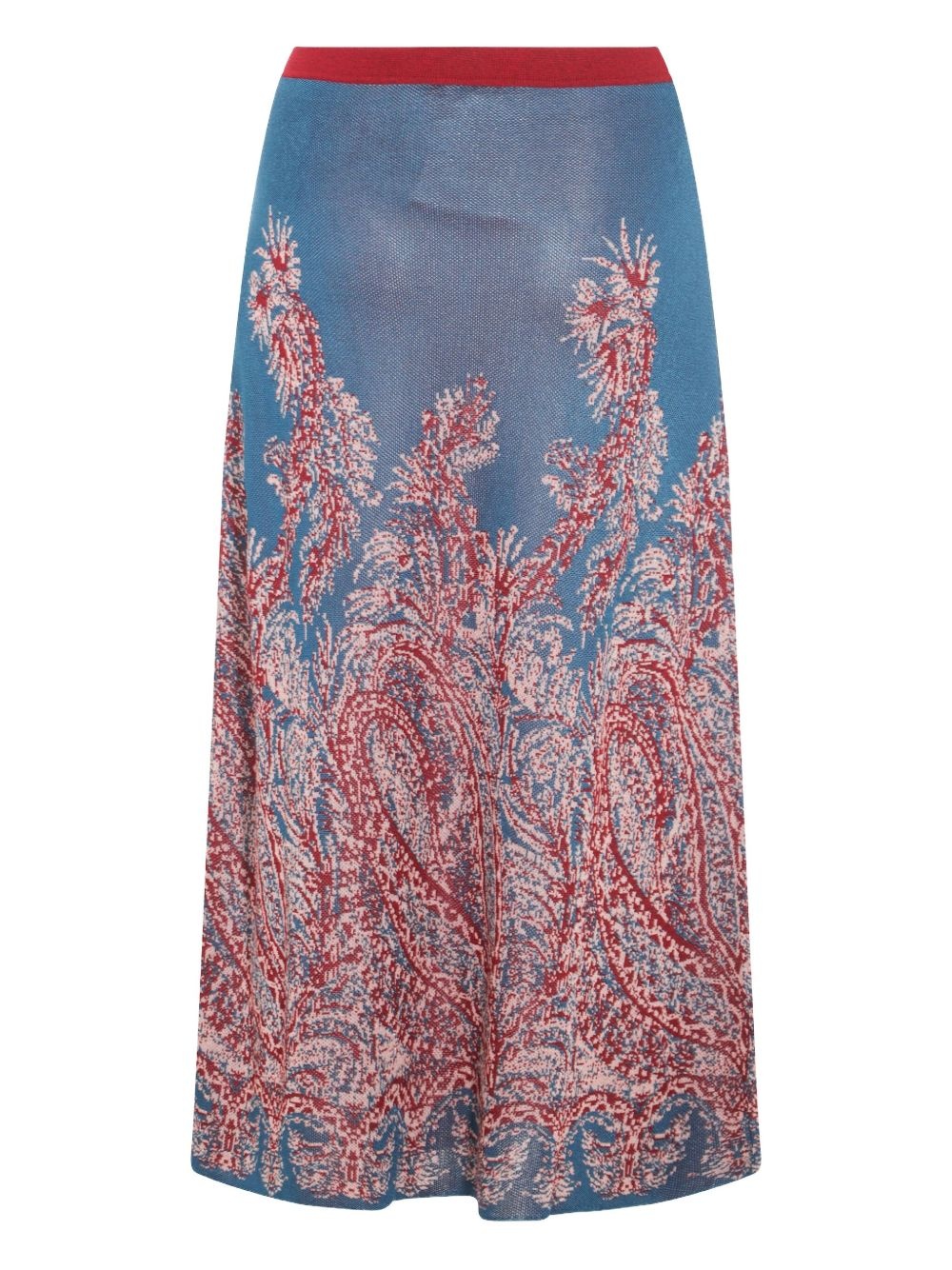 paisley-jacquard button-front skirt - 2