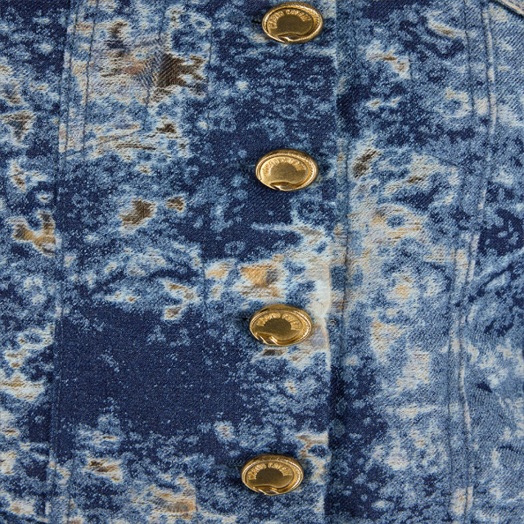 Denim Jacket With Discoloration - 5