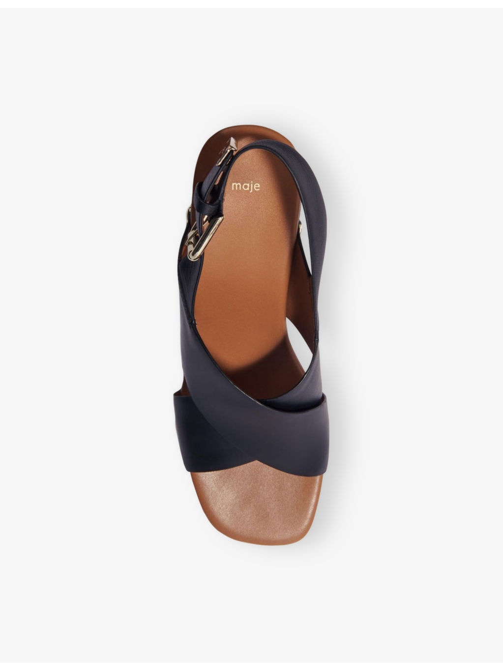 Cross-Strap Stud-Embellished Leather Platform Heeled Sandals - 2