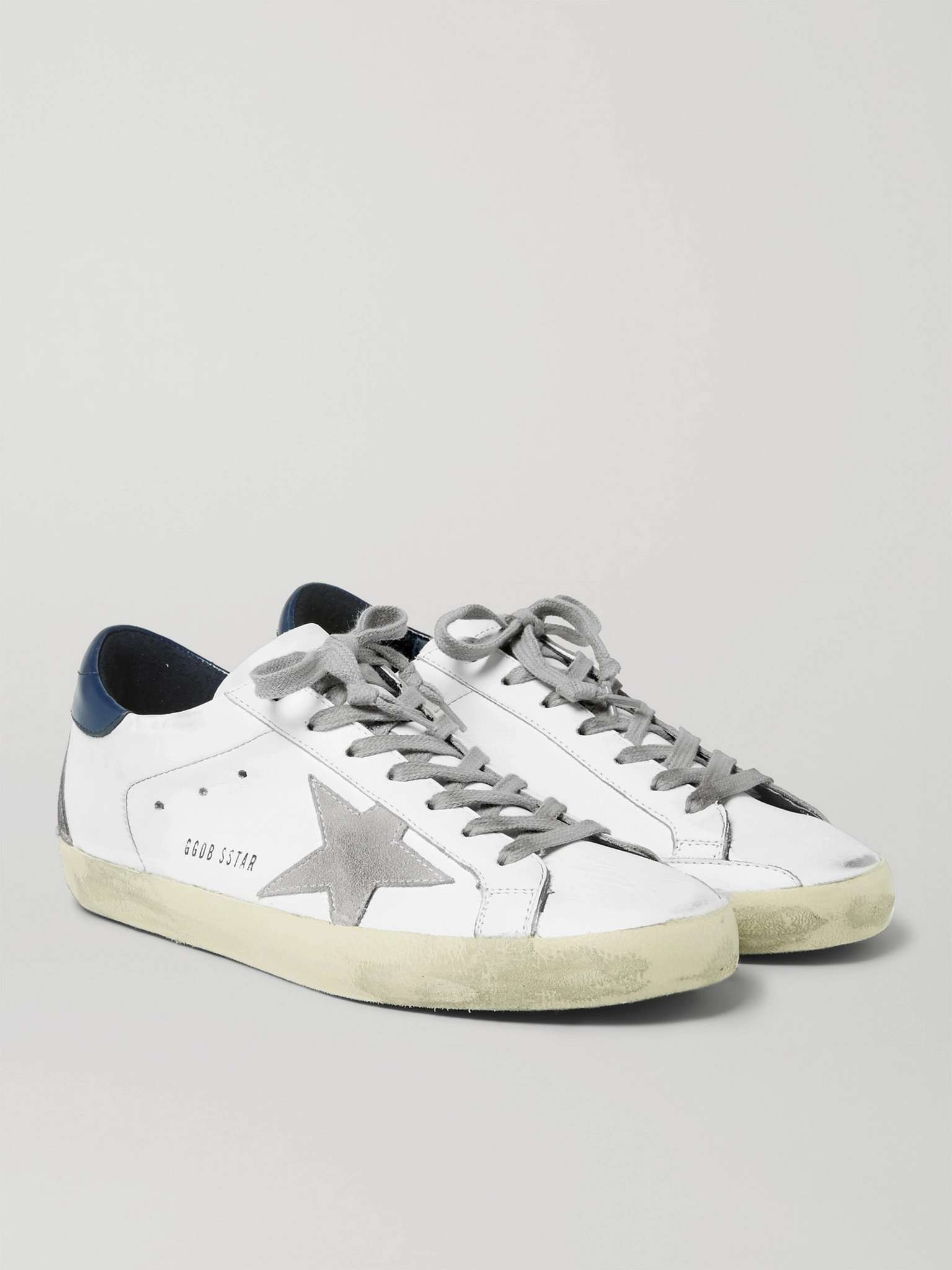 Superstar Distressed Leather and Suede Sneakers - 4