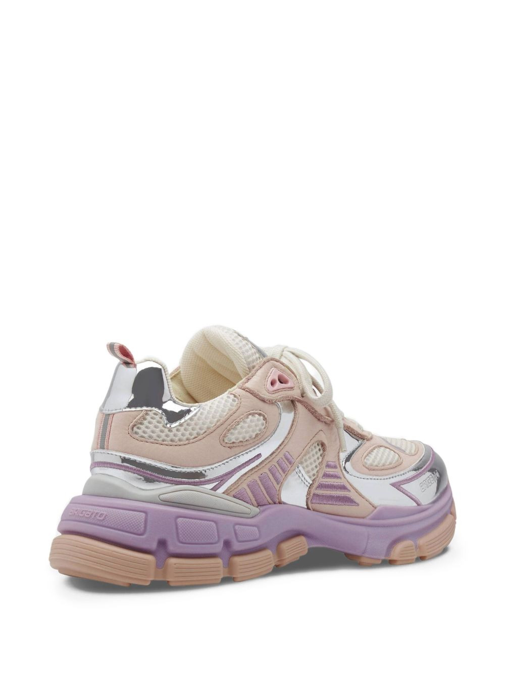 metallic panelled mesh trainers - 4