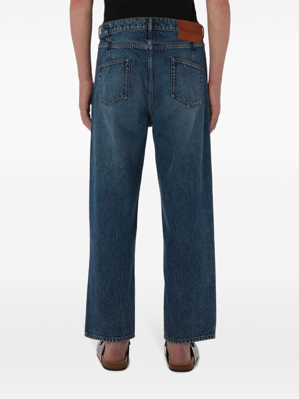 cropped straight-leg denim trousers - 4