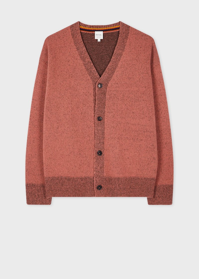 Pale Red Lambswool Cardigan 1