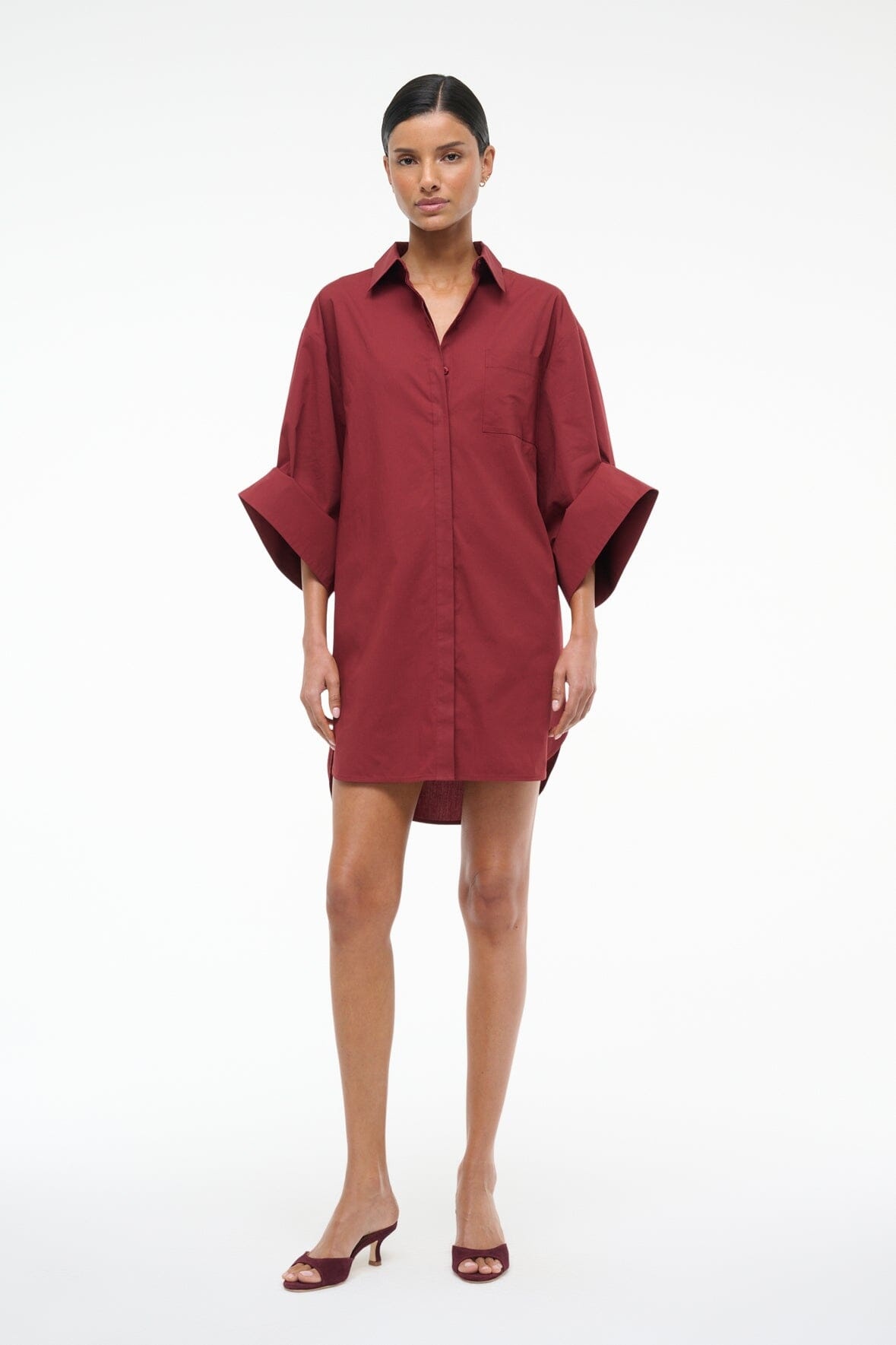 STAUD NICO DRESS SANGRIA - 4