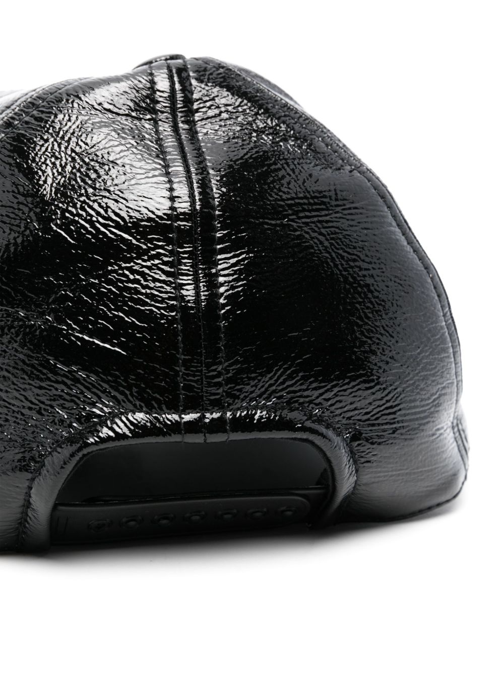 logo-embroidered patent cap - 2