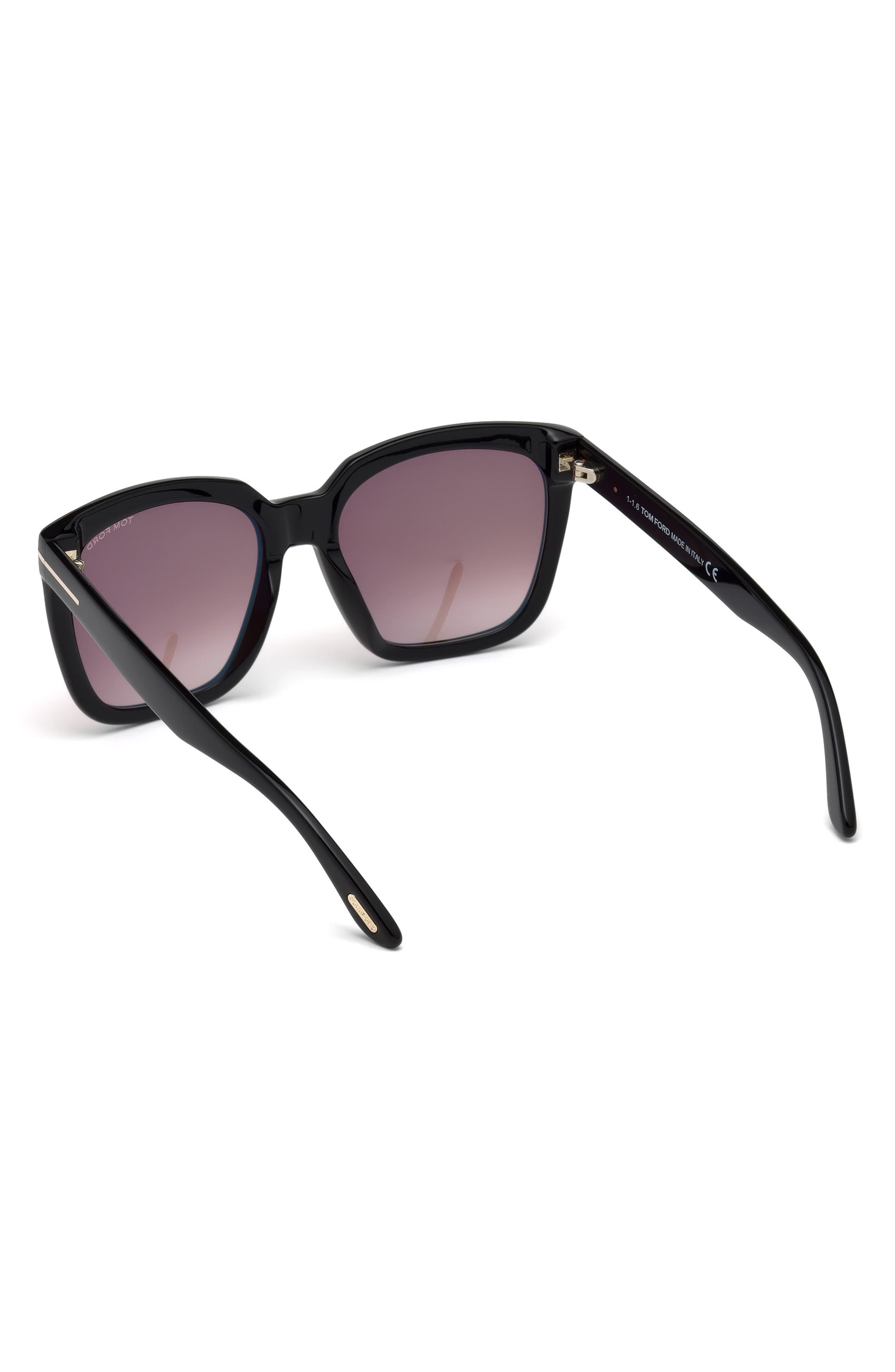TOM FORD Amarra 55mm Gradient Square Sunglasses in Black/Gradient Burgundy at Nordstrom - 5
