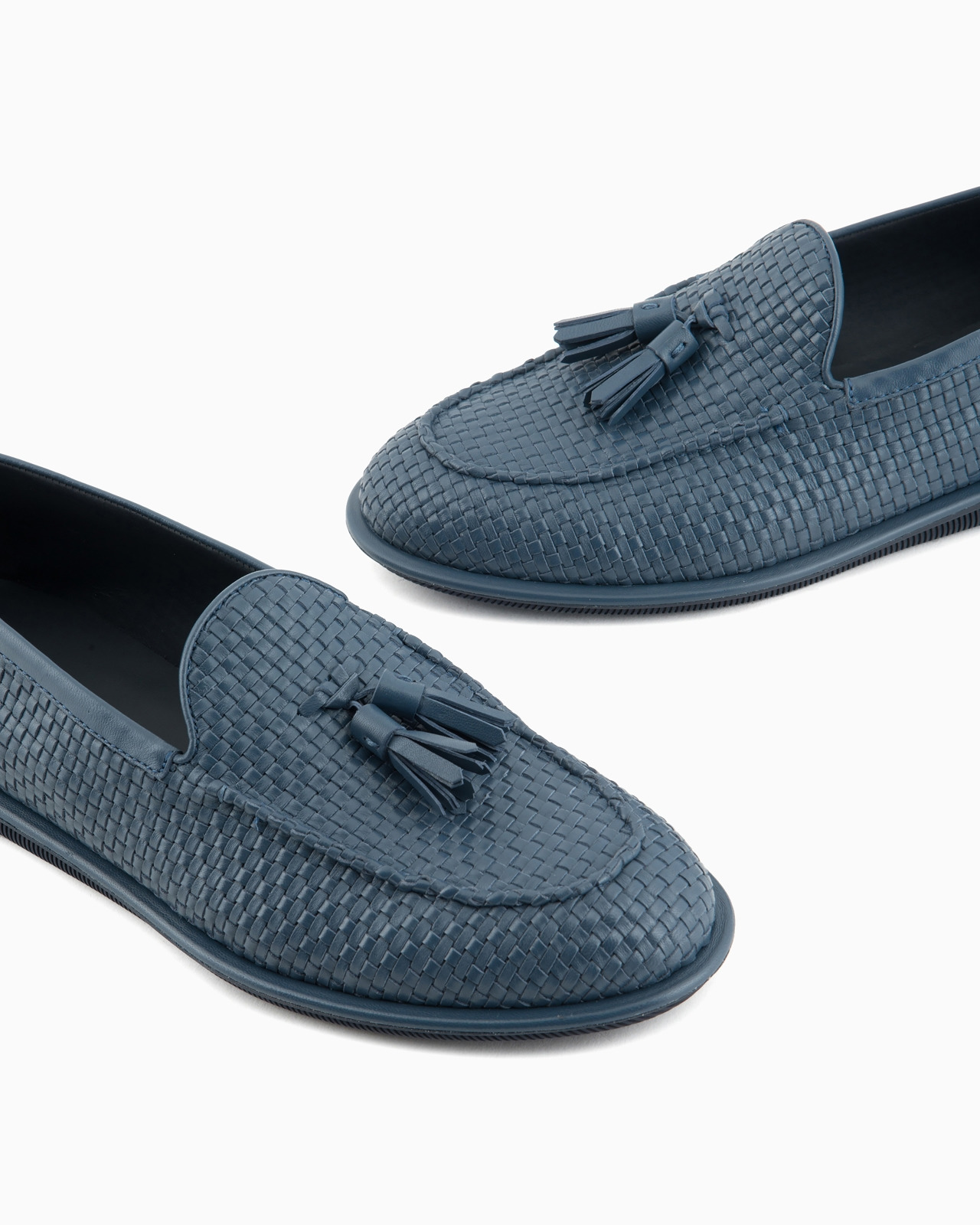 Woven nappa leather loafers with tassels - 5