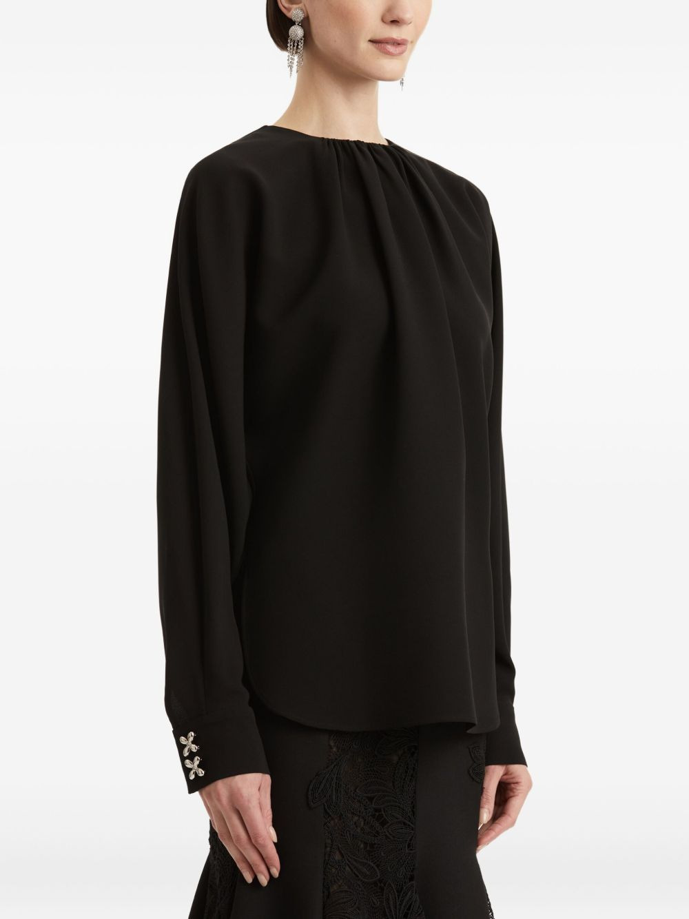 gathered-cuff blouse - 3