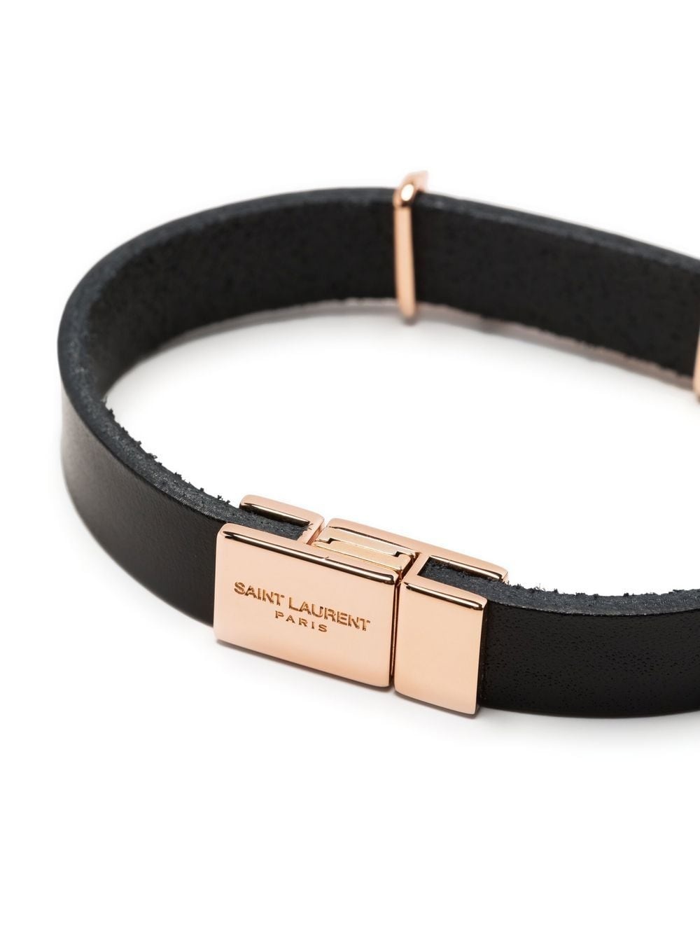 logo-plaque leather bracelet - 5