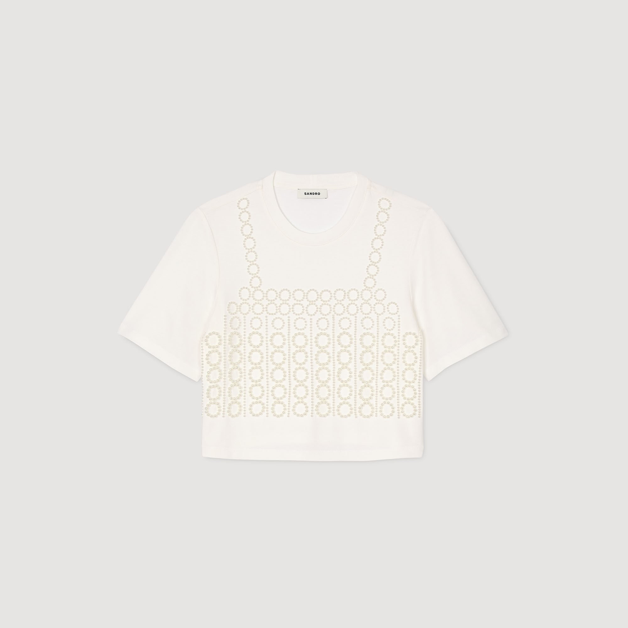 BEADED CROPPED T-SHIRT - 6