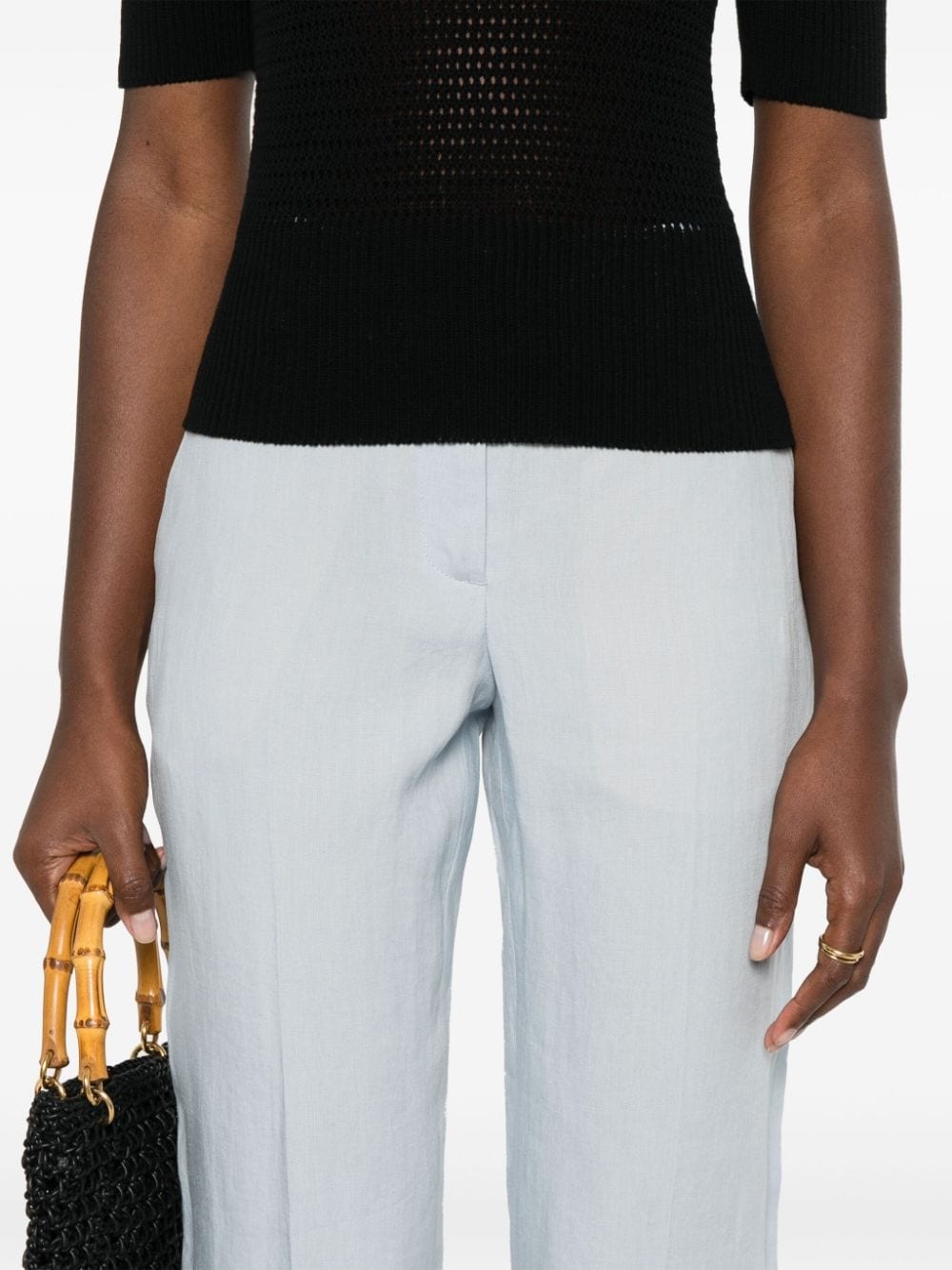 mid-rise tapered trousers - 5