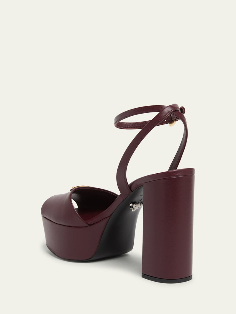 Prada Nappa Triangle Peep-Toe Platform Sandals outlook