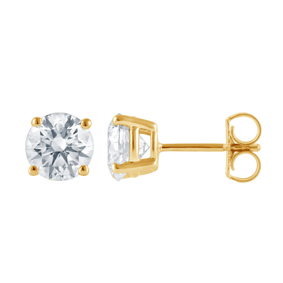Brilliant Diamond - Brilliant Diamond 14KT Yellow Gold 3.00 Carat Lab Grown Diamond Stud Earrings for Women - 2