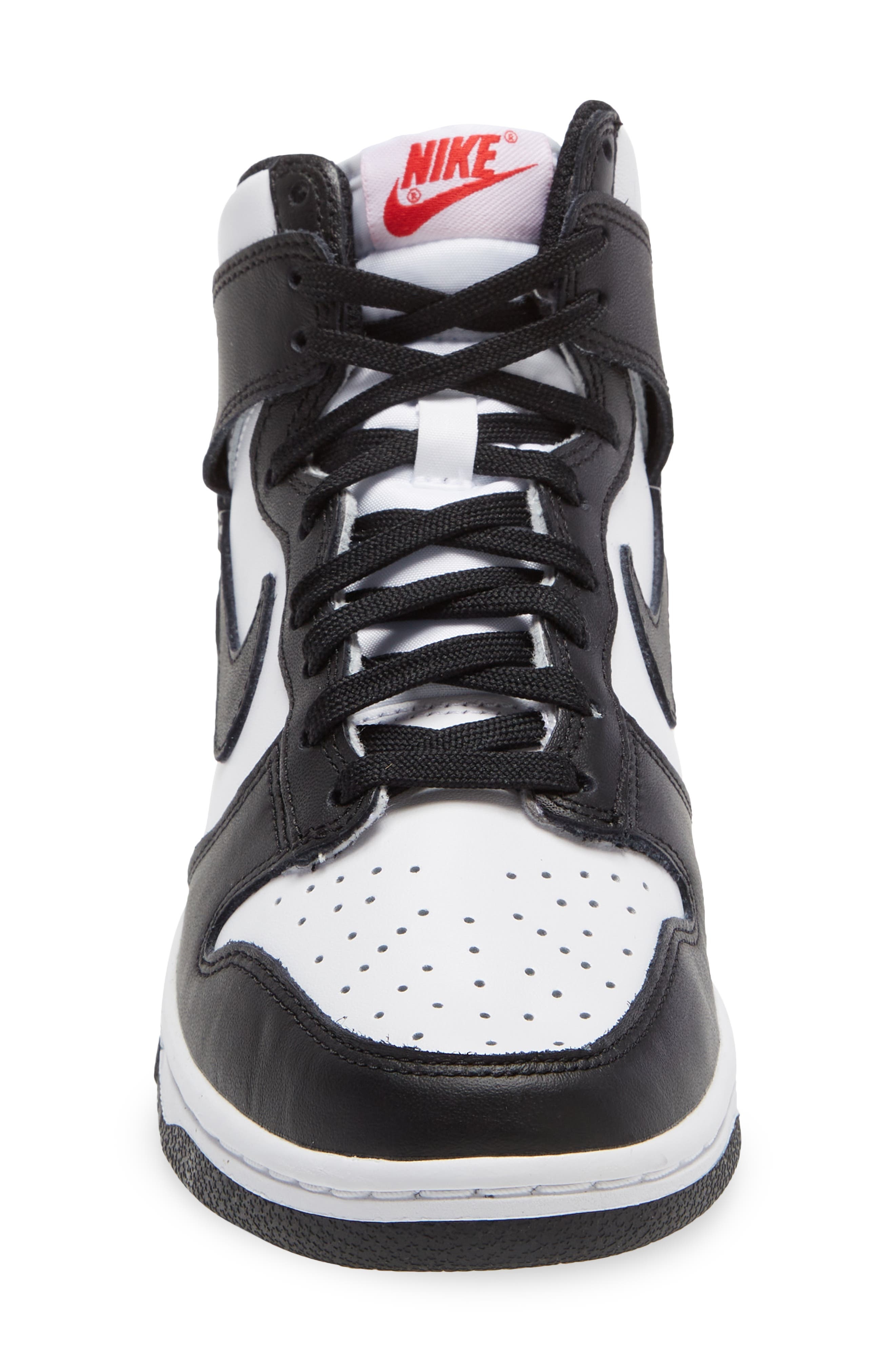 Nike Dunk High Basketball Sneaker in White/Black/University Red at Nordstrom - 4
