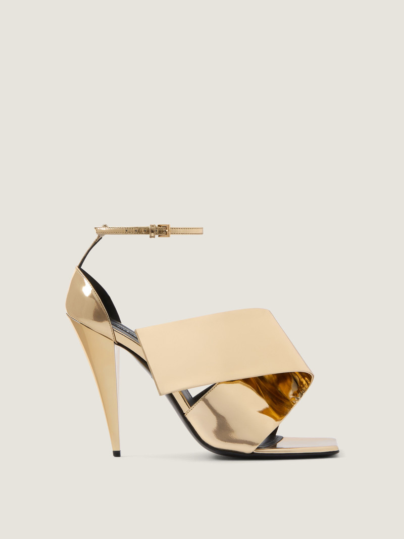Givenchy SLICED SQUARE HEELED SANDALS IN MIRROR EFFECT LEATHER outlook