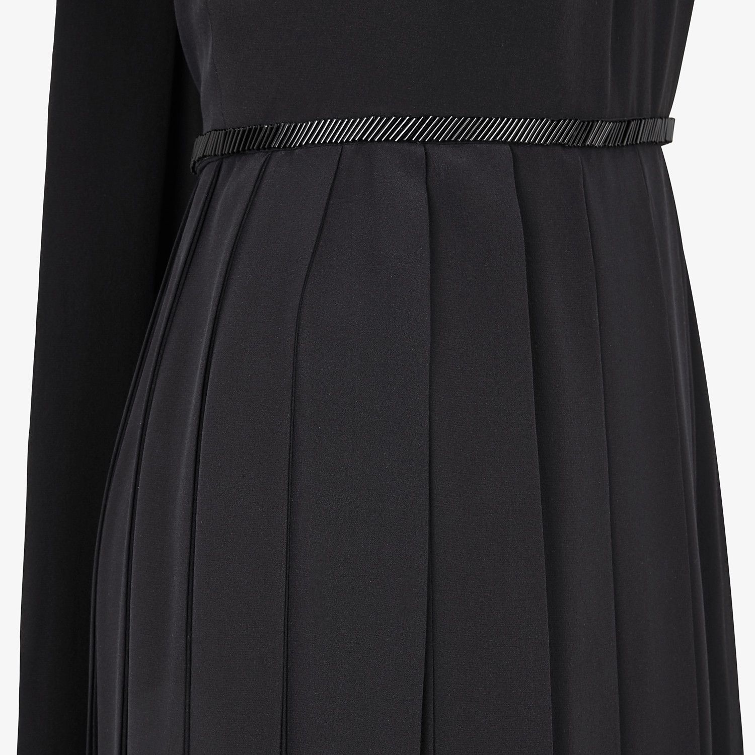 Black silk crêpe de chine dress - 3