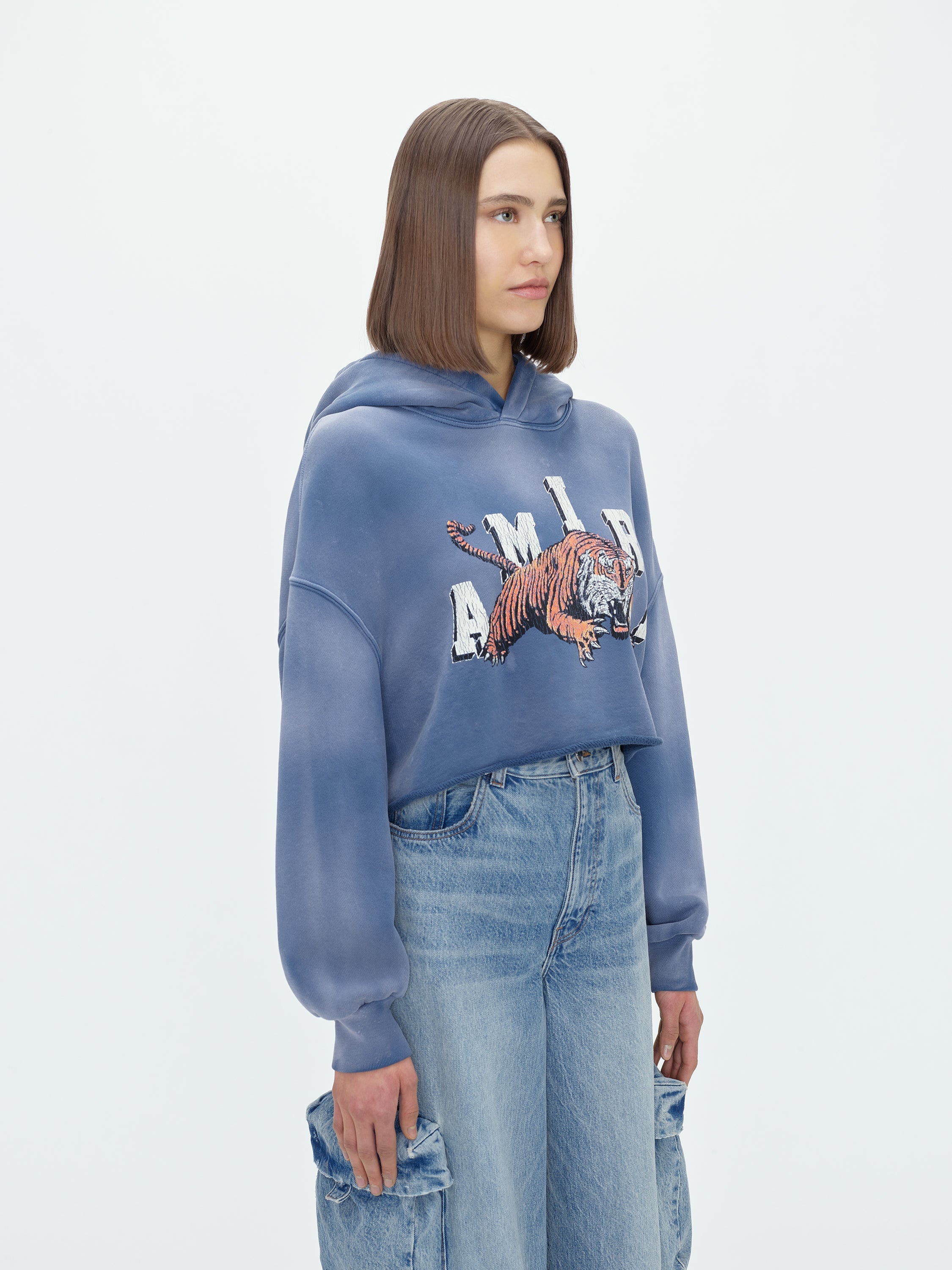 VINTAGE CROPPED TIGER HOODIE - 3