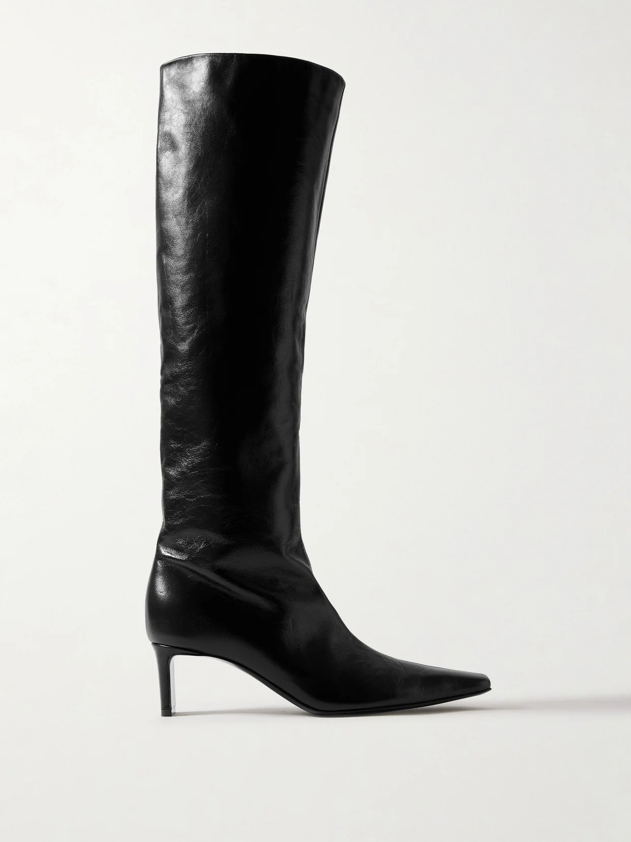Ona Crinkled-leather Knee Boots - 1