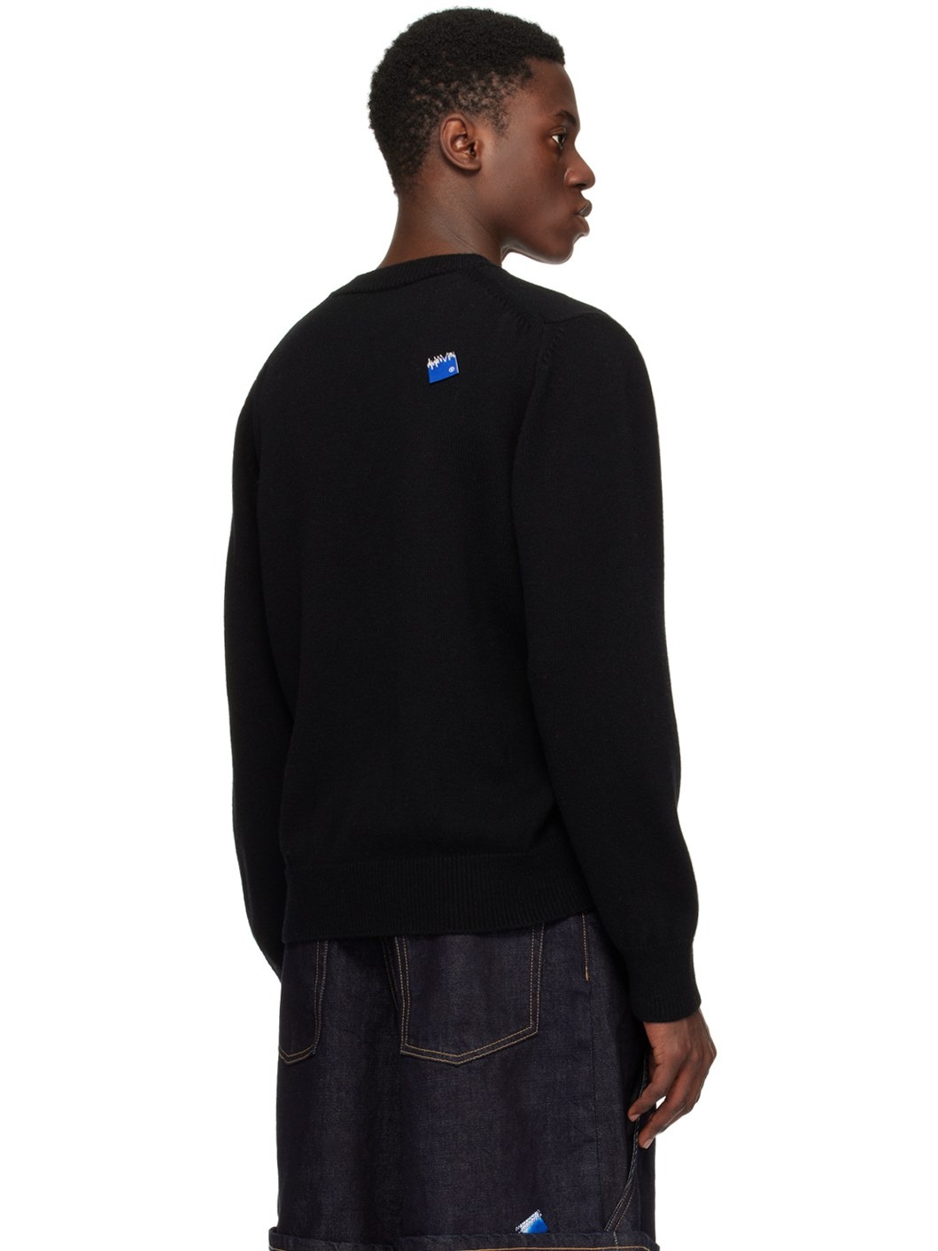 Black Dropped Shoulder Sweater - 3
