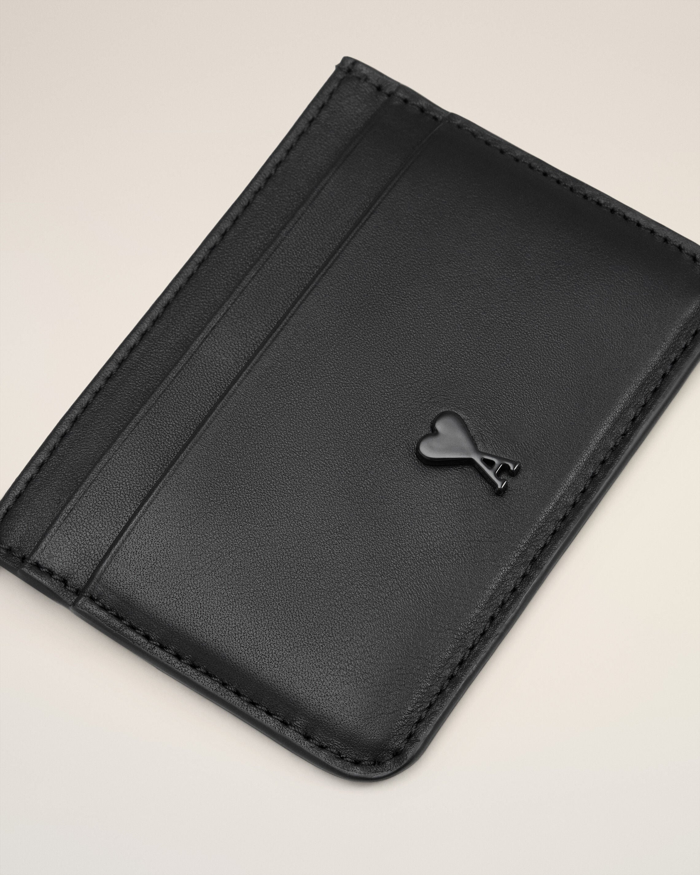 BLACK SMOOTH LEATHER AMI DE COEUR CARD HOLDER - 3