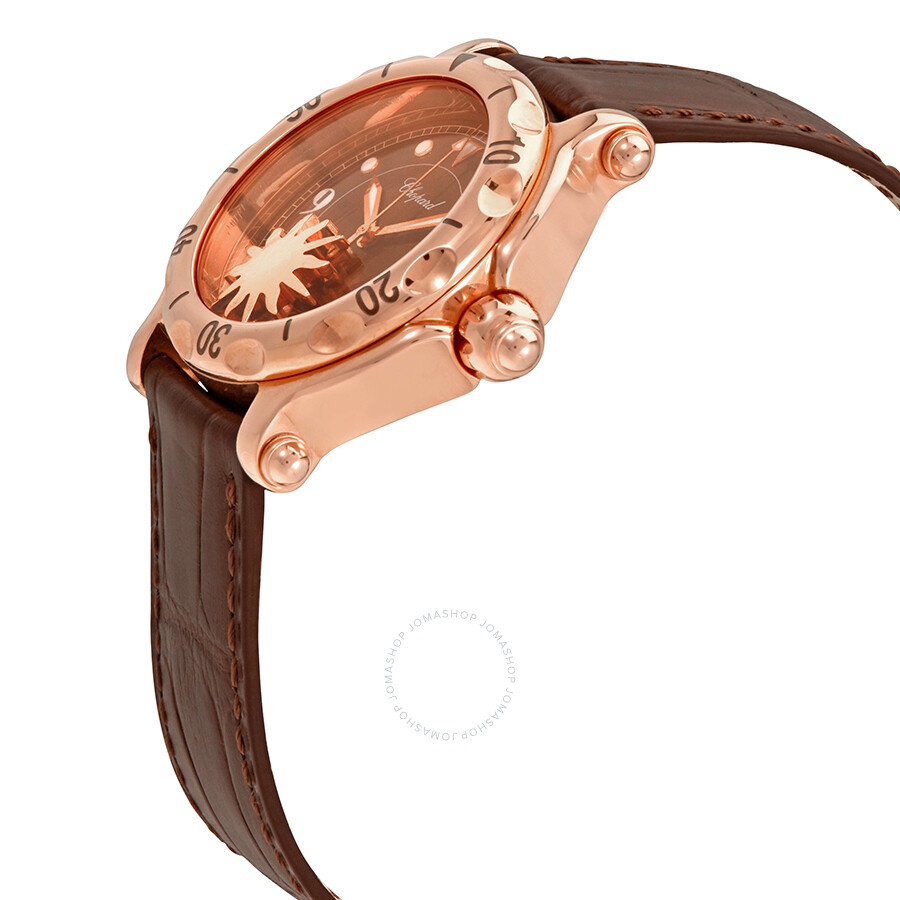 Pre-owned Chopard Happy Sport Sun Brown Brown Dial Ladies Watch 283578-5001 - 2