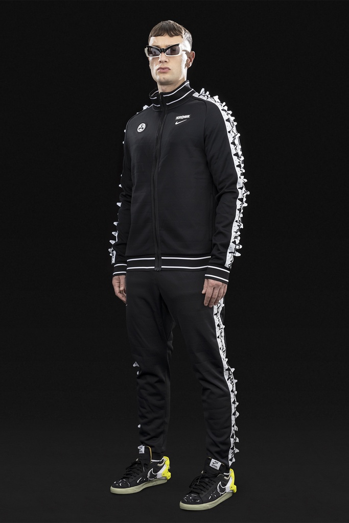 GGG-J1-010 Nike® Acronym® Track Jacket Knit BLACK/WHITE ] with GGG-P1-010 - 7