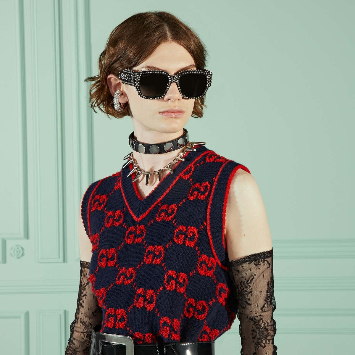 GG wool bouclé jacquard vest - 3