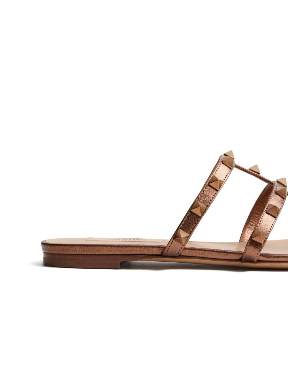 Rockstud Flat Metallic Nappa Slide Sandal - 6