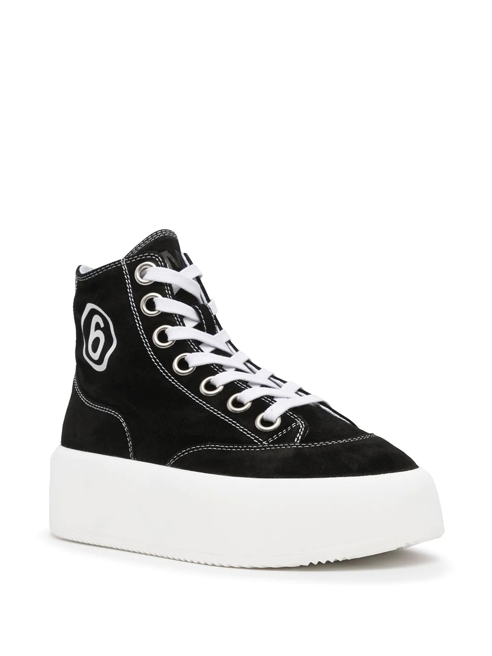 logo-print canvas flatform sneakers - 2