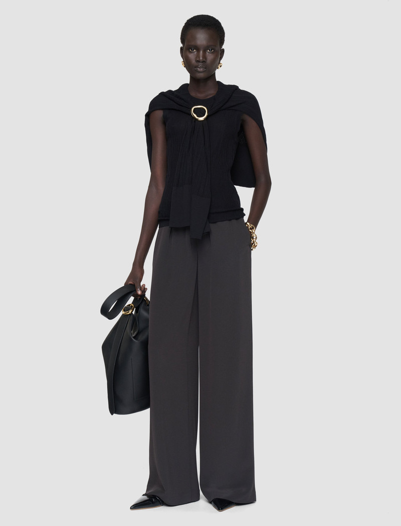 JOSEPH Nour Satin Twill Trousers outlook