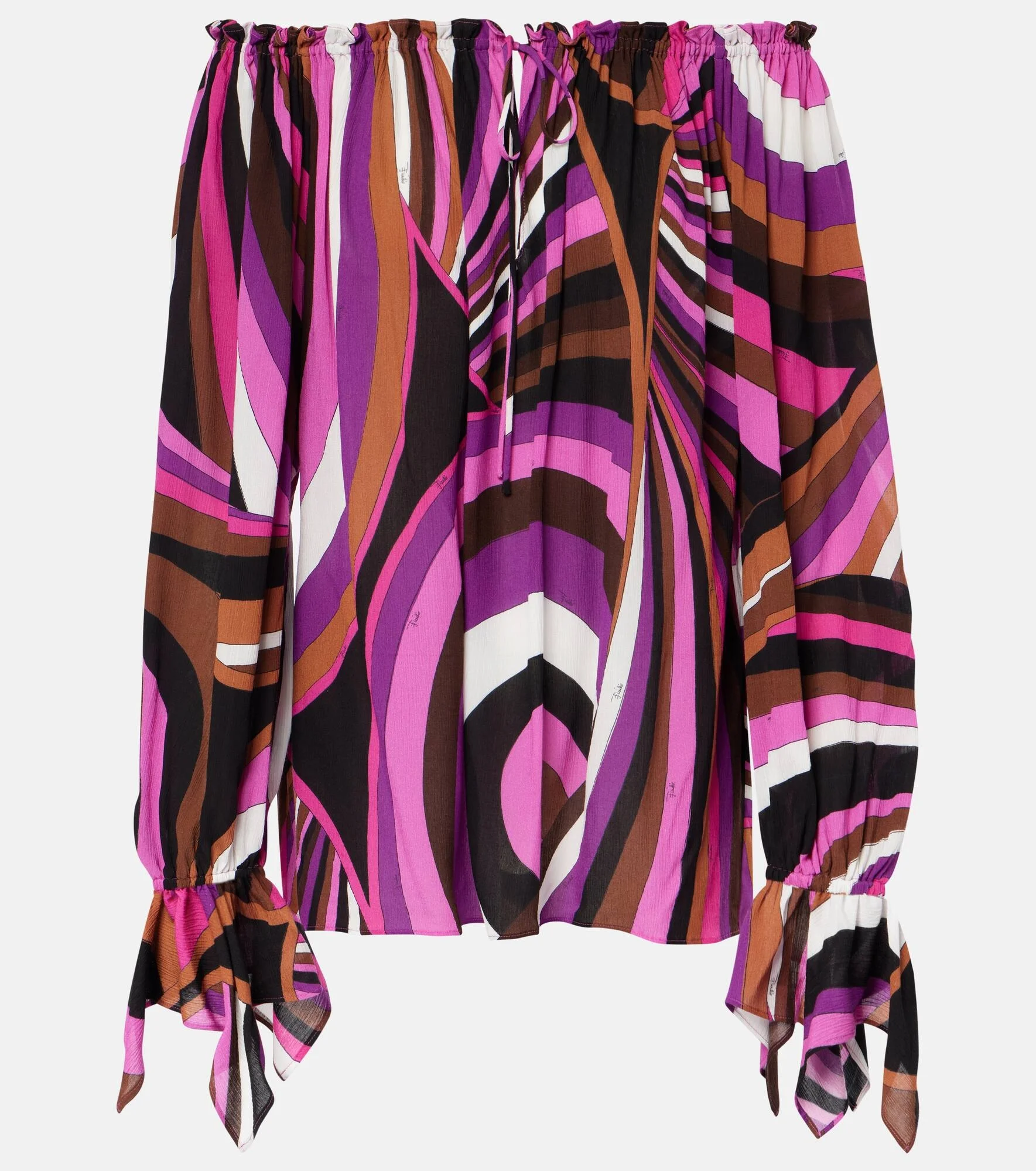Iride-print off-shoulder top - 1