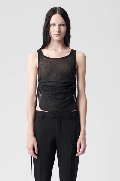 ANN DEMEULEMEESTER Women Mara Wrinkled Cropped Tank Top - 1