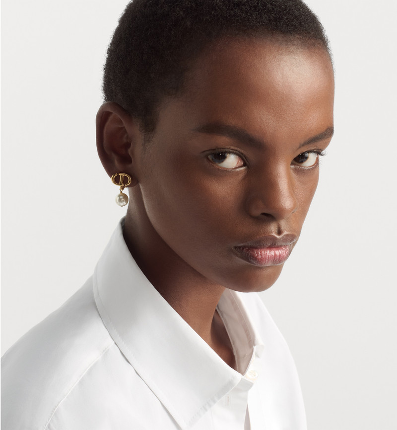 Dior CD Navy Clip-On Earrings outlook