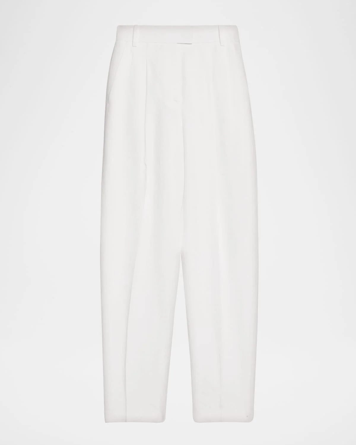 Pleated Tapered Linen Trousers - 1
