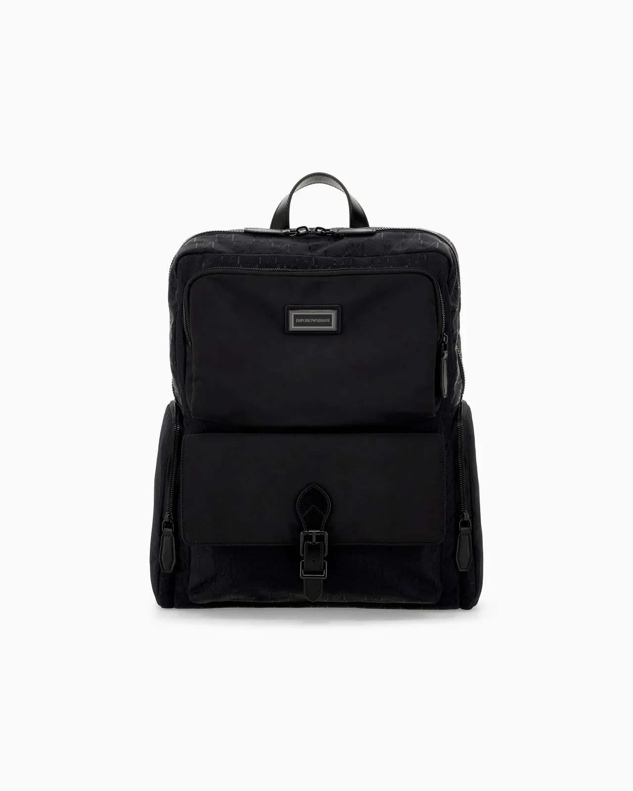 EMBOSSED BACKPACK WITH A FLAP POCKET AND PADDED MESH STRAPS - 1