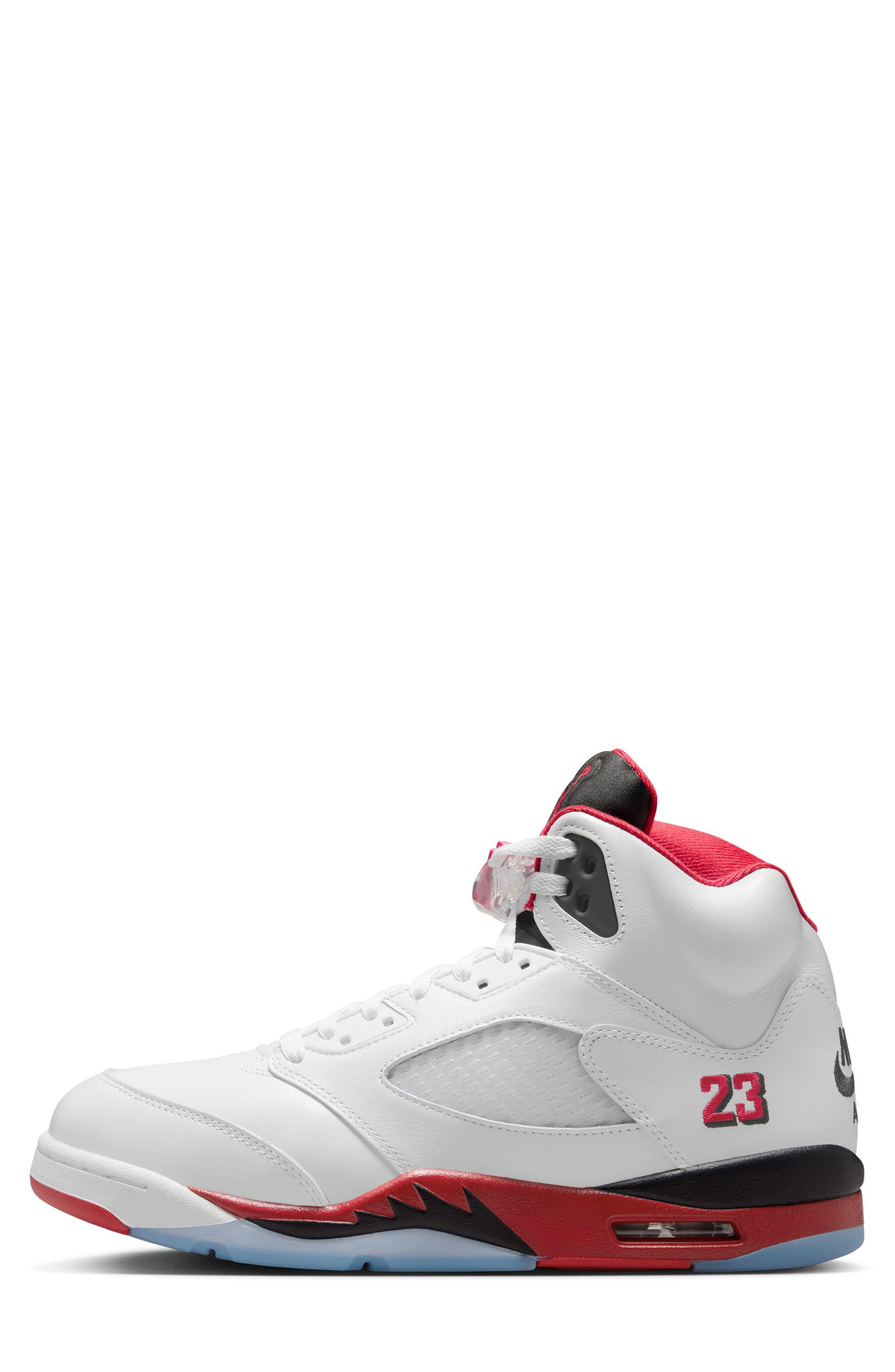 Air Jordan 5 Retro OG Sneaker in White/Fire Red/Black at Nordstrom - 3